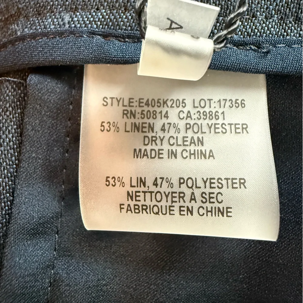 NWT Elie Tahari Linen Blend Navy Pants - Picture 8 of 8